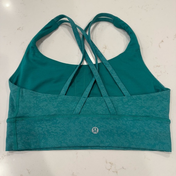 Lululemon Energy Longline Bra - Crunch Teal Lagoon - Sz. 6 - Picture 1 of 6